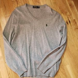 Men's Polo Wool V-Neck Sweater